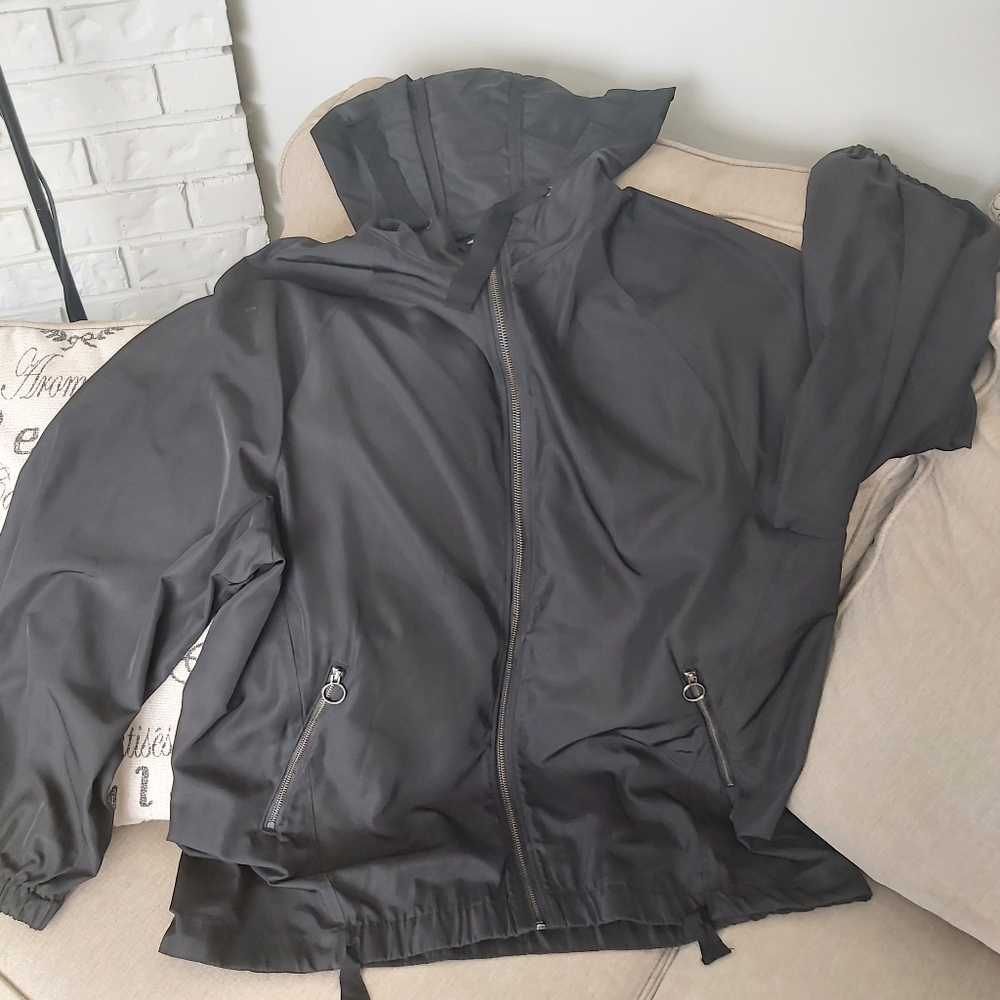 Zara men's jacket black hooded track